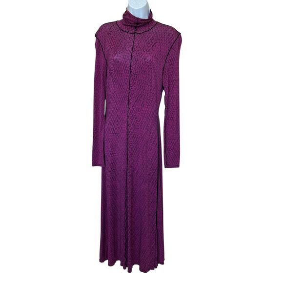 Proenza Schouler Magenta Python Midi Dress SMALL Designer Career Turtleneck $450 - Picture 5 of 10